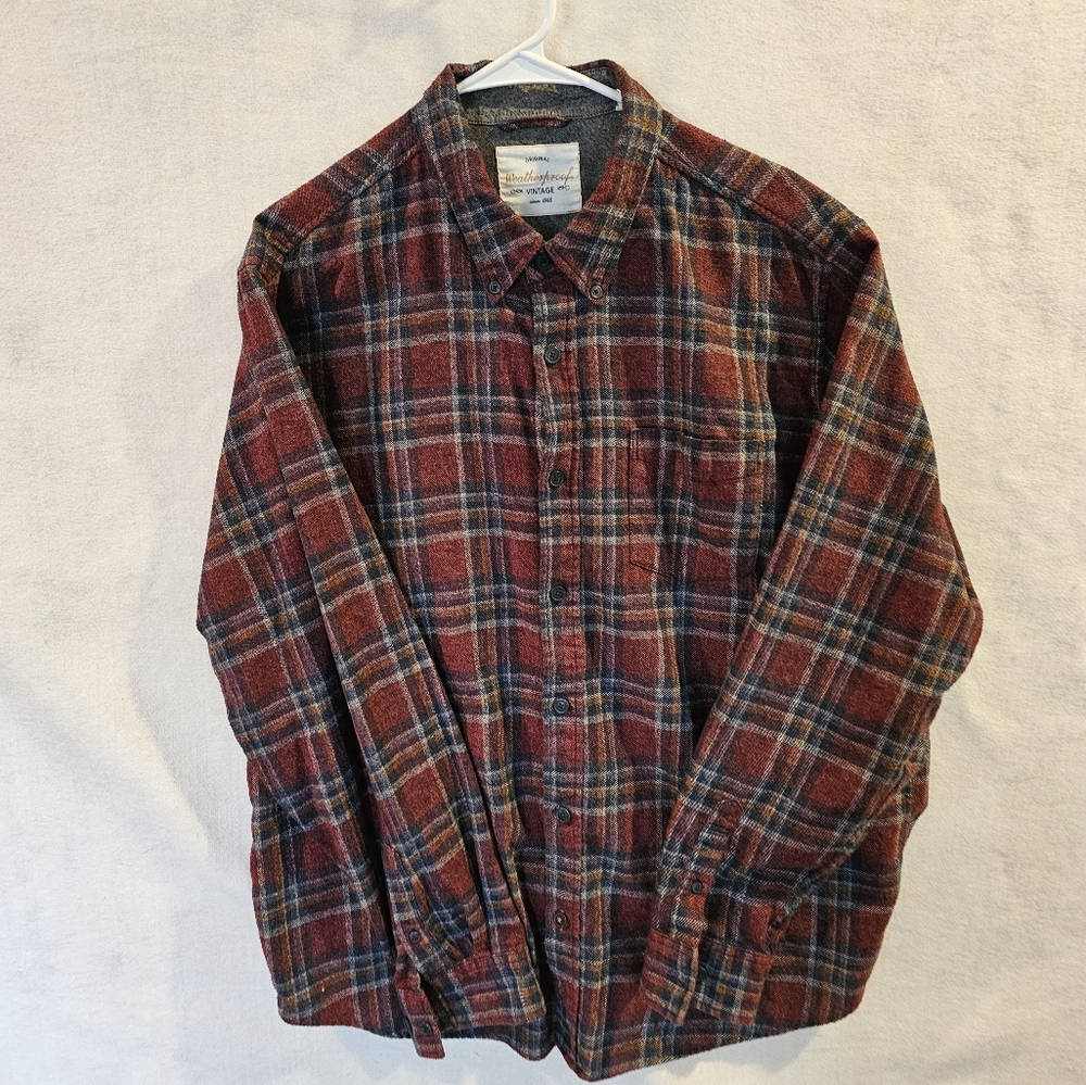 Orginal Vintage Weatherproof Men's Multicolor Plaid flannel shirt size XL